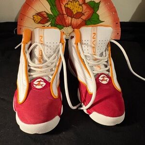 Jordan Kids' Sneakers in Red, White, and gold/mustard yellow